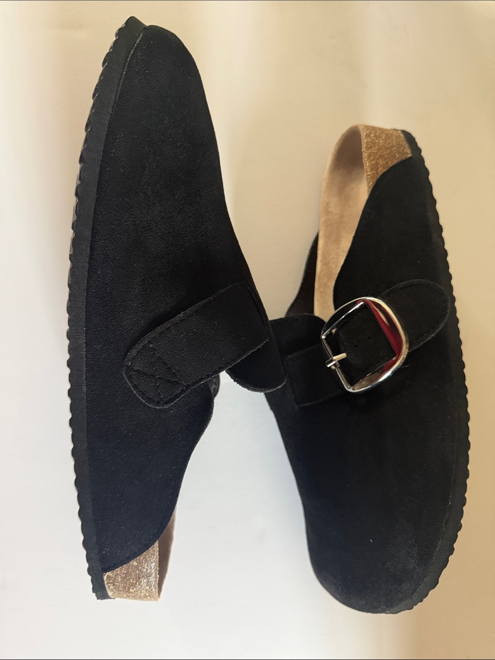 Madden Girl Black Suede Slip-On Buckle Clog - Picture 2 of 5